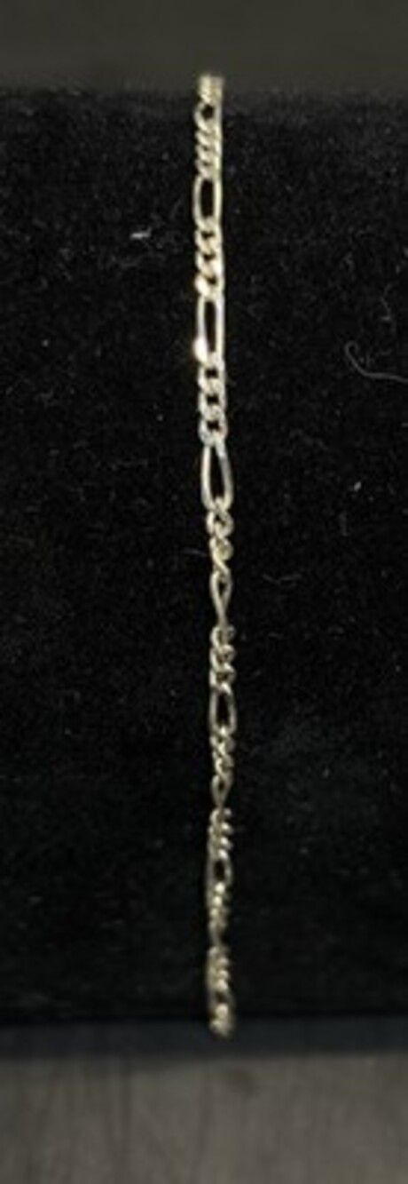 925 Sterling Silver Figaro Link Bracelet 7" Dainty B.Y. Design